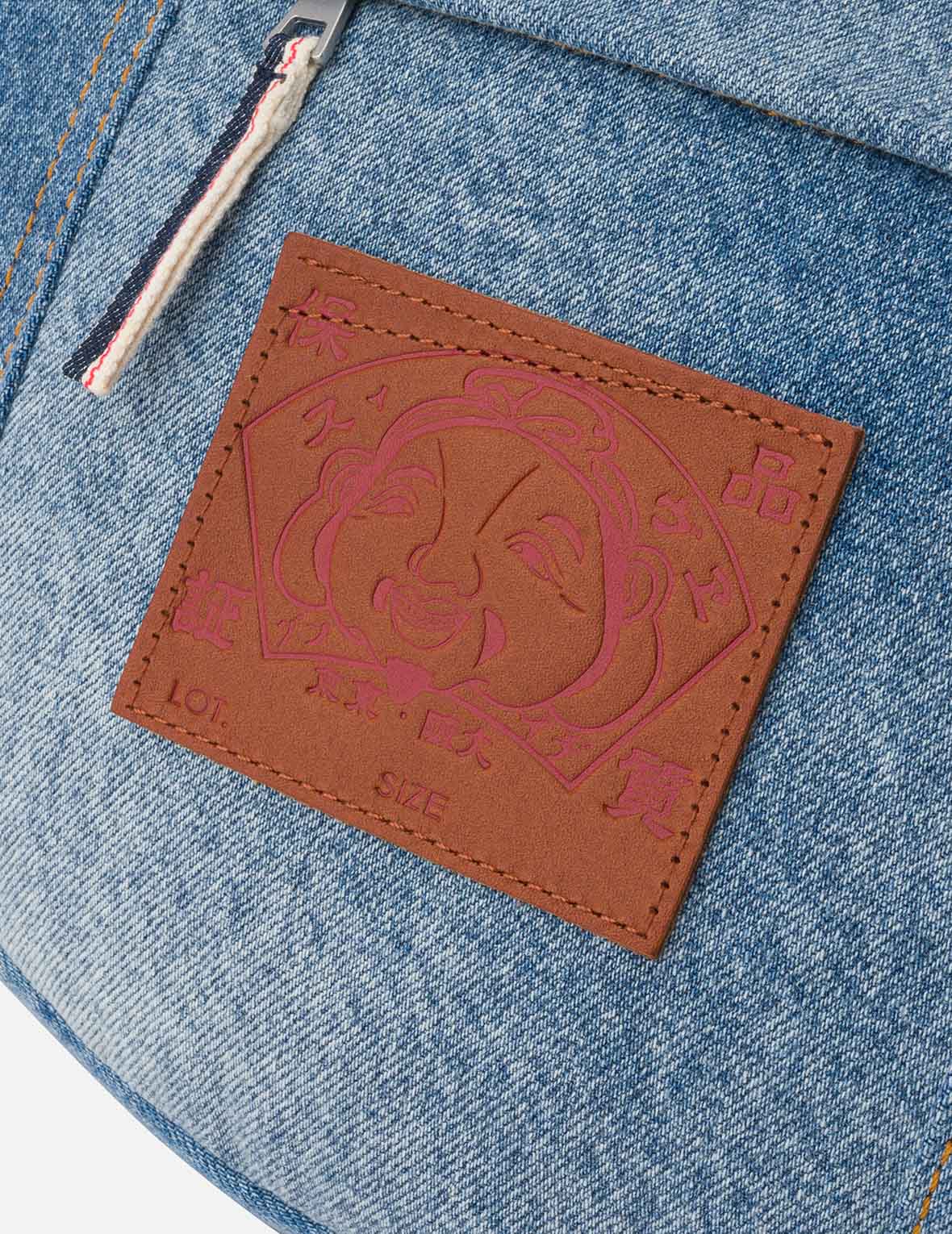 海鷗刺繡牛仔斜背包