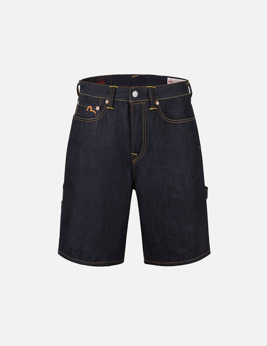 Seagull Embroidery and Slogan Print Regular Fit Denim Shorts