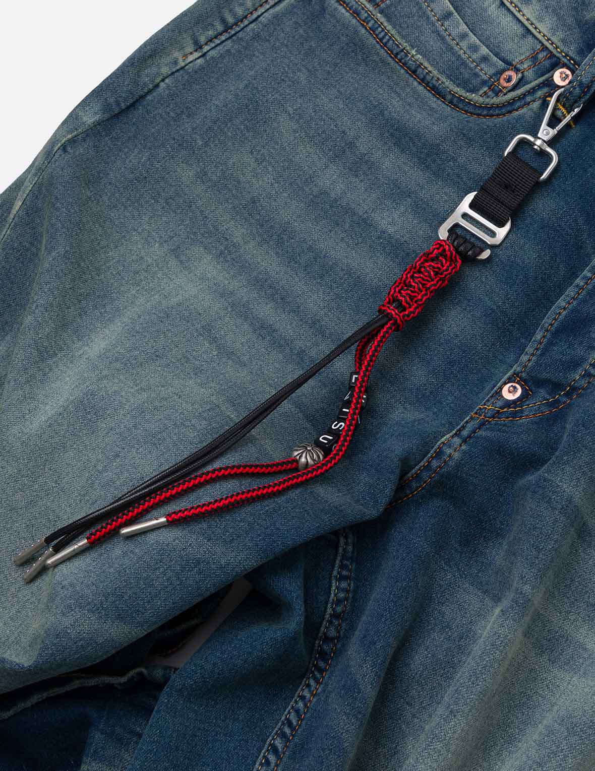 海鷗刺繡與人手編織掛繩休閒牛仔褲 #2030