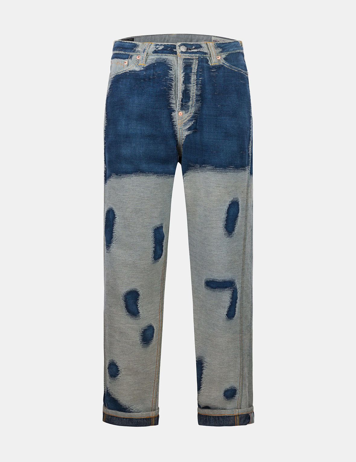 Distressed Seagull Embroidery Fashion Fit Denim Jeans