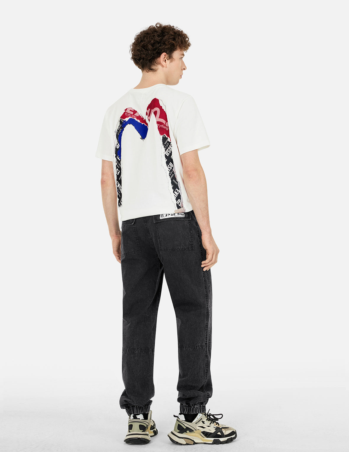 Seagull and Kamon Embroidery Straight Fit Woven Joggers