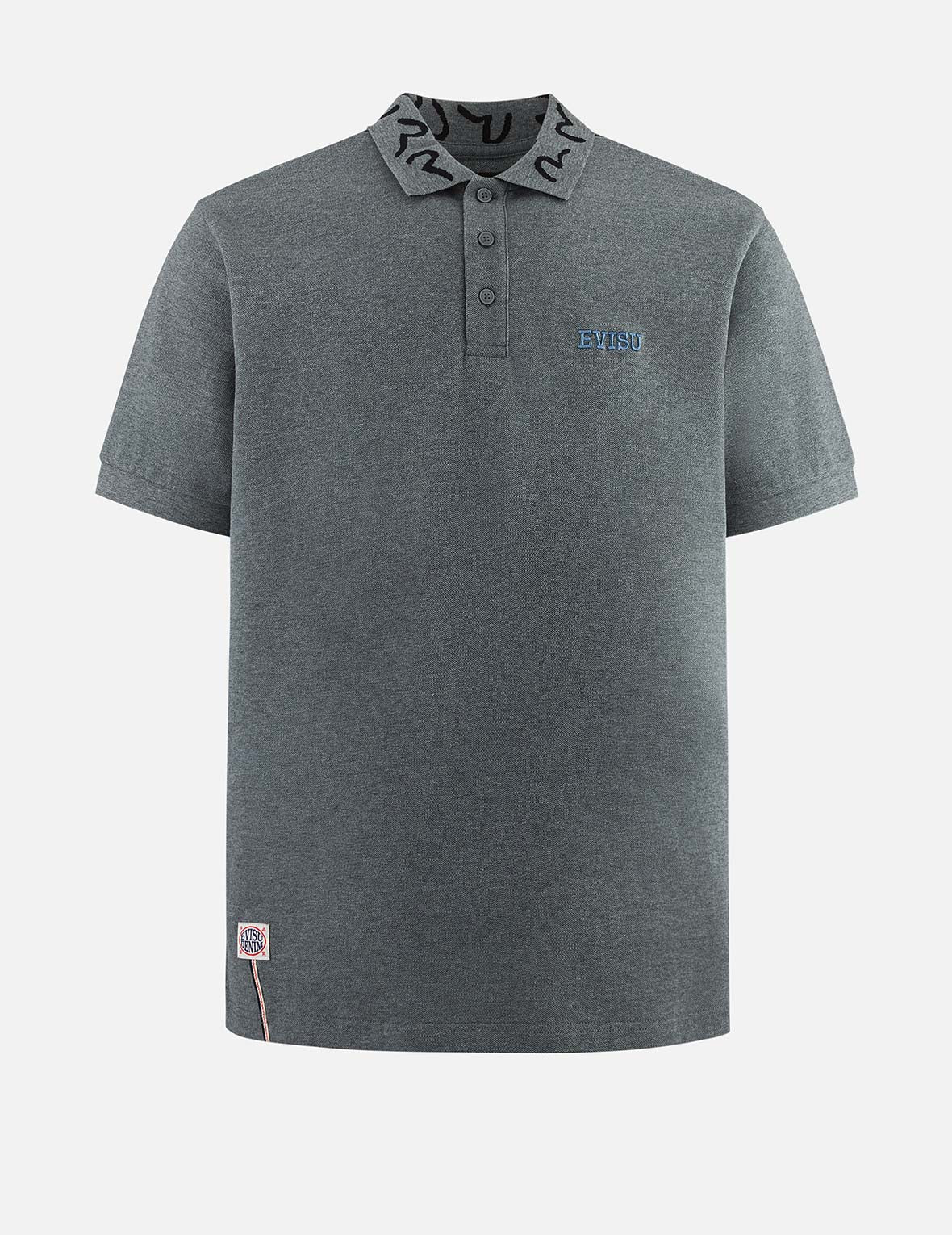 Logo Embroidery and Seagull Motif Collar Relax Fit Polo Shirt