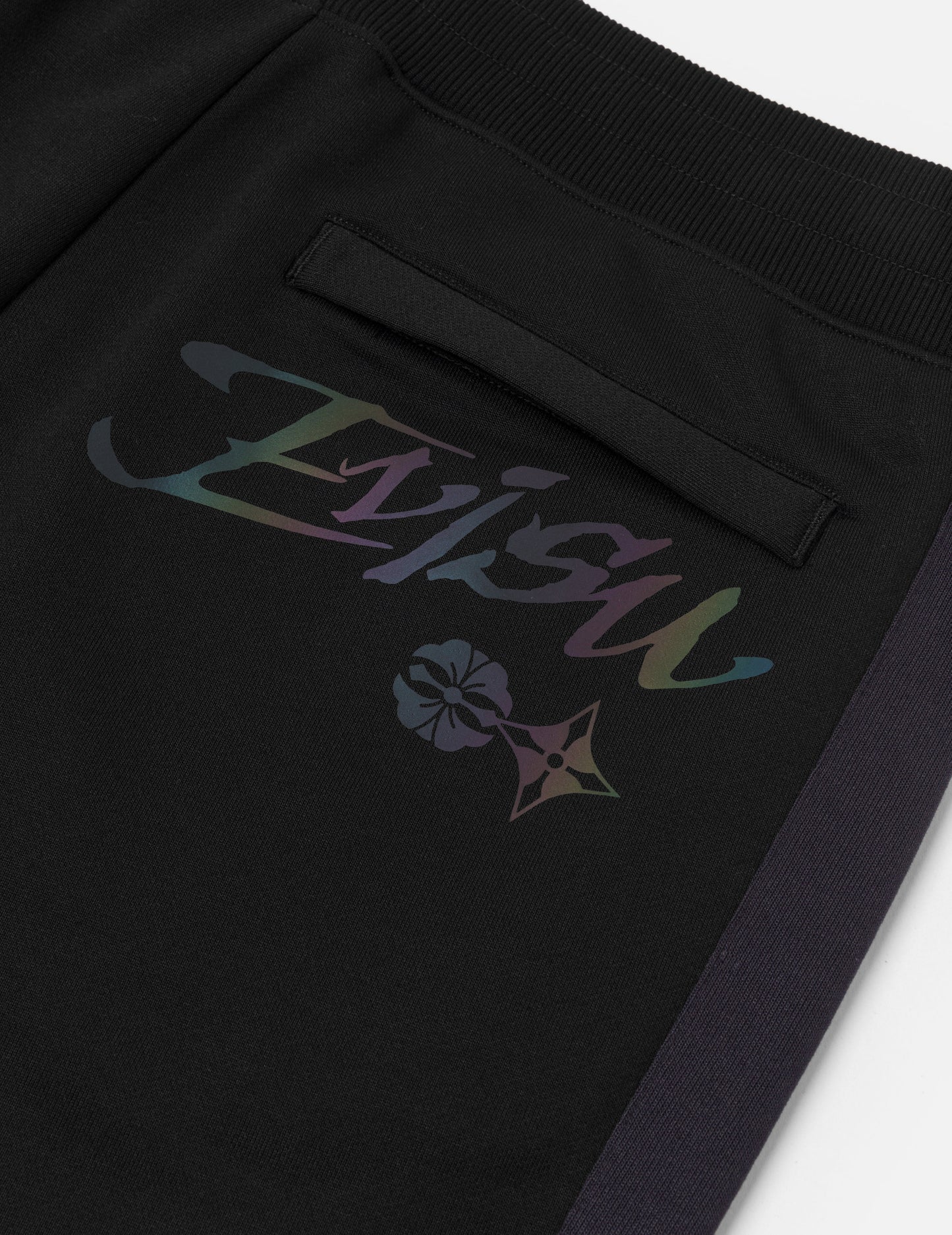 Panel Blocking with Colorful Logo Print Relax Fit Sweatpants