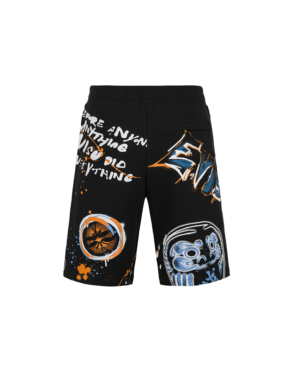 Graffiti Print Regular Fit Sweatshorts