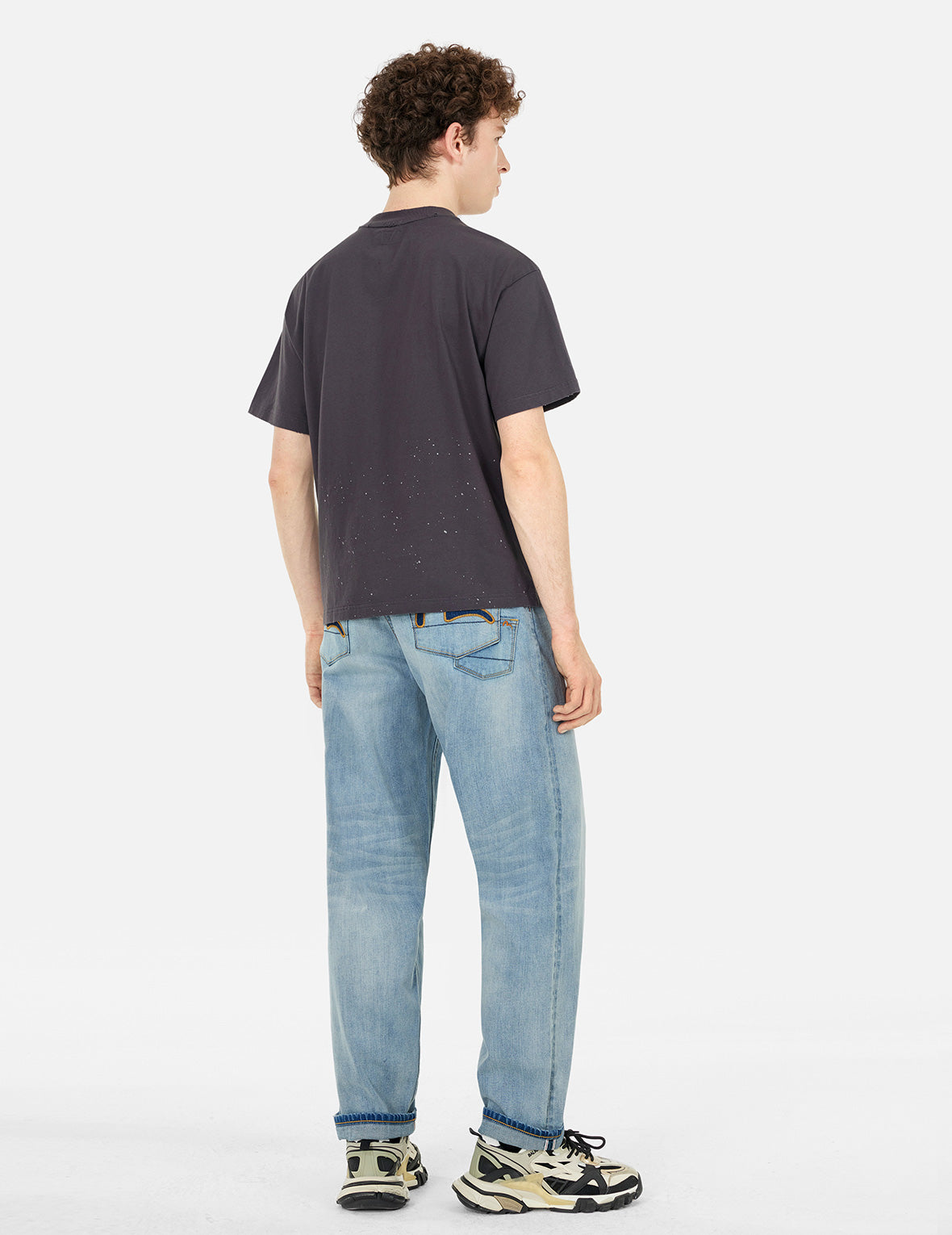 Logo and Seagull Print Relax Fit T-shirt