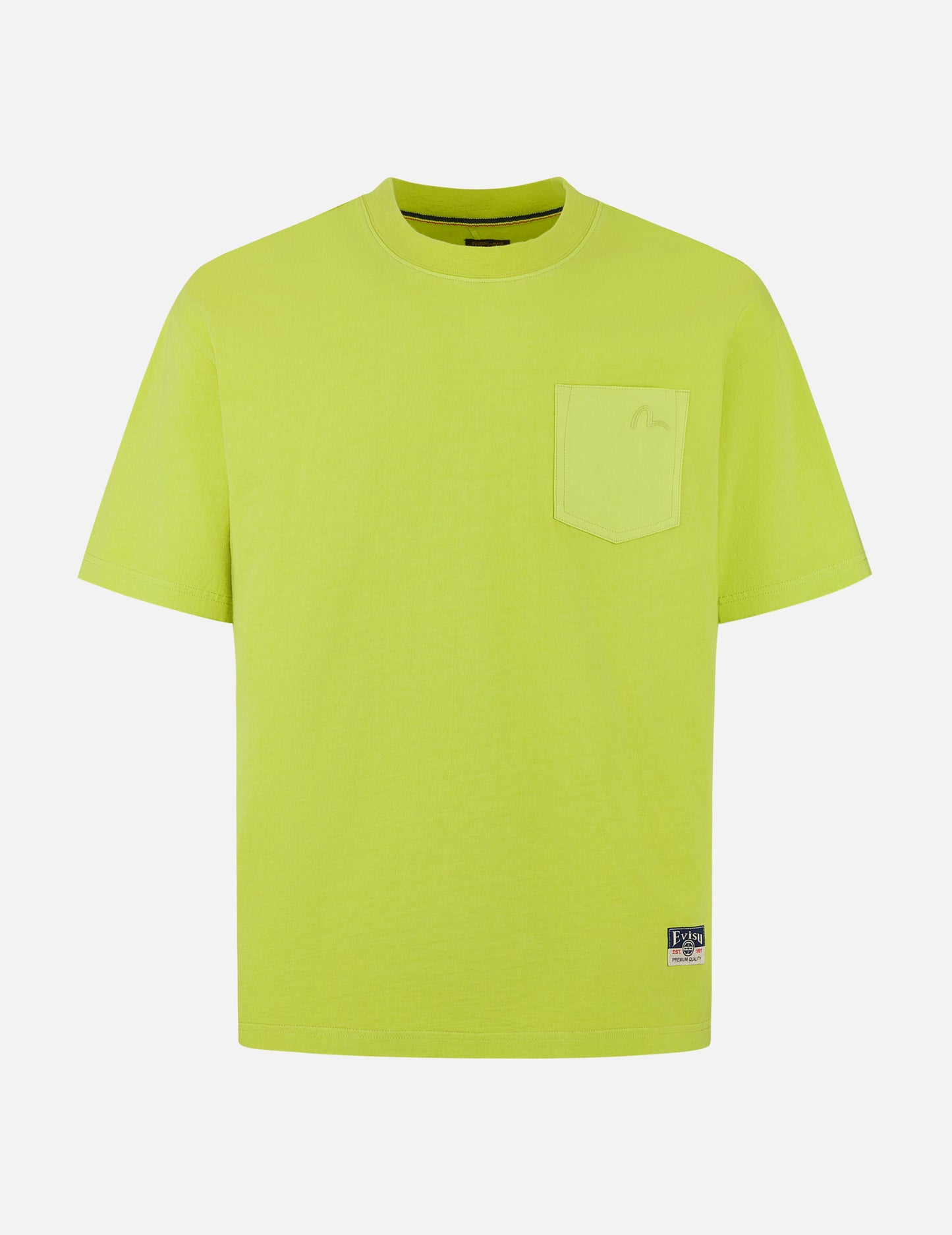 Seagull Embroidery Stitching Pocket Relax Fit T-Shirt