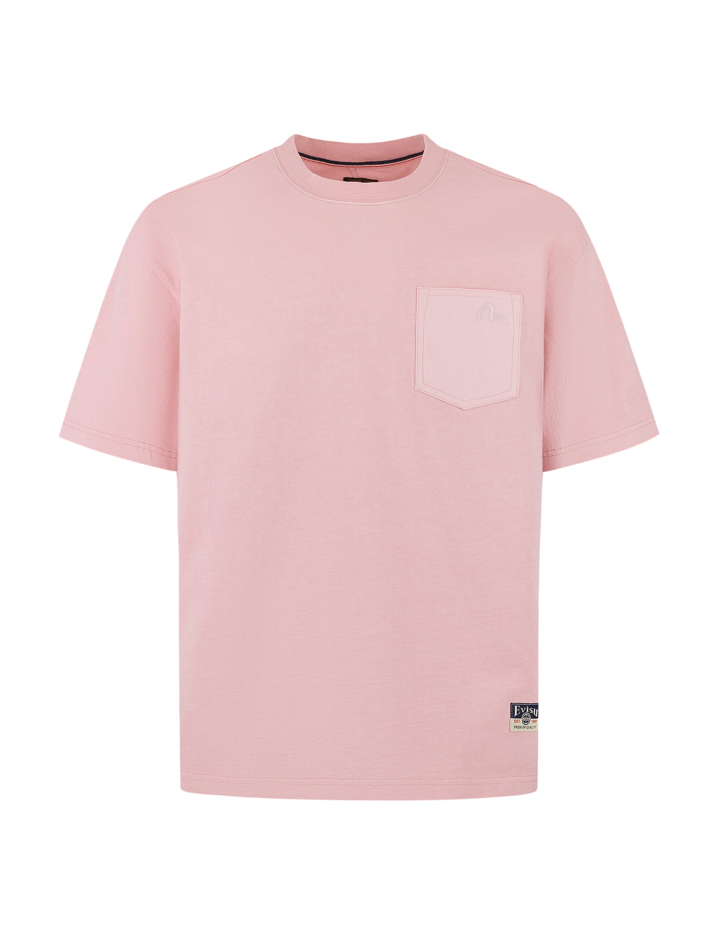 Seagull Embroidery Stitching Pocket Relax Fit T-Shirt