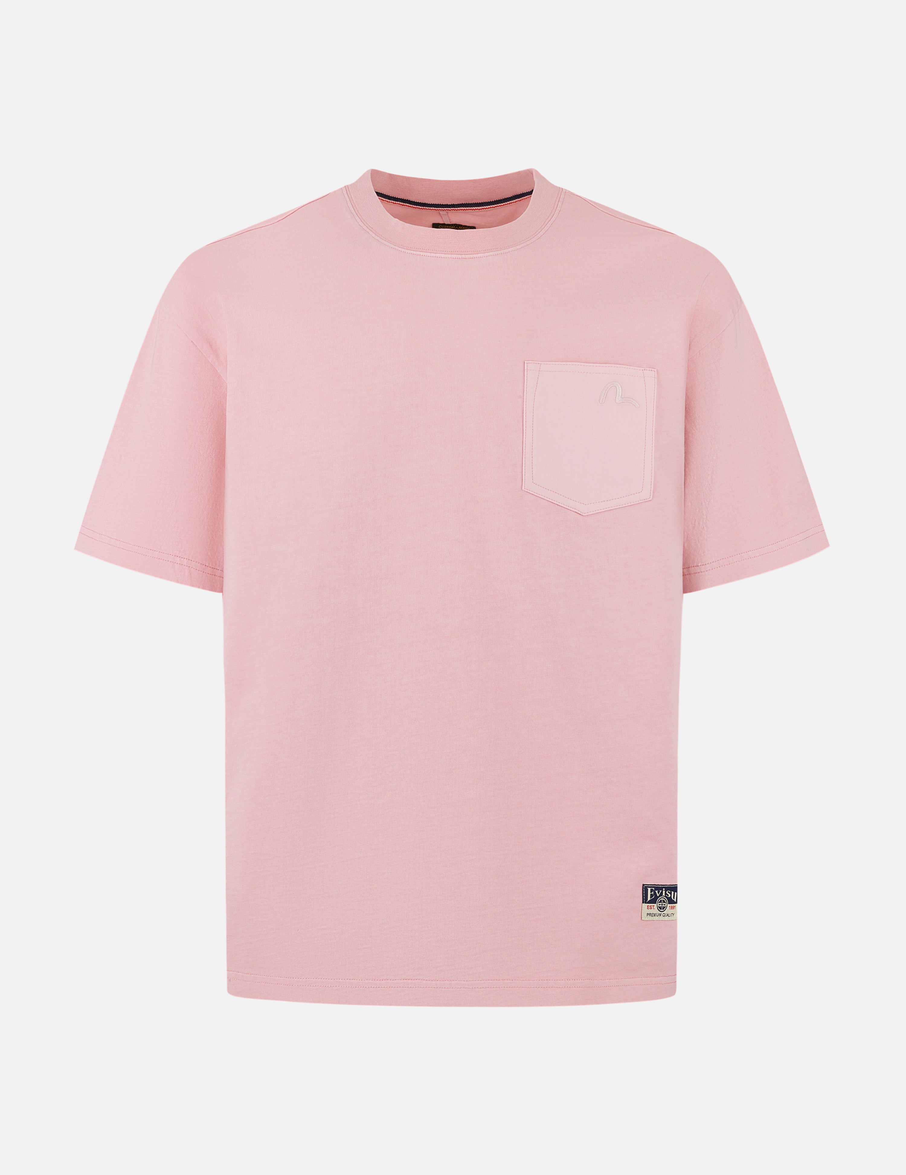 Seagull Embroidery Stitching Pocket Relax Fit T-Shirt