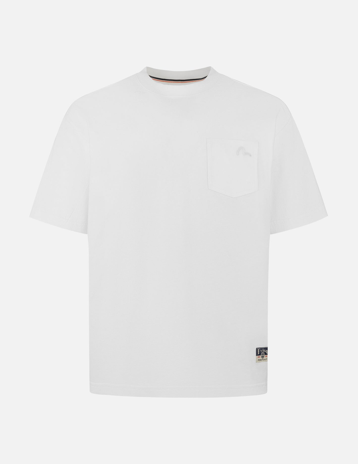 Seagull Embroidery Stitching Pocket Relax Fit T-Shirt