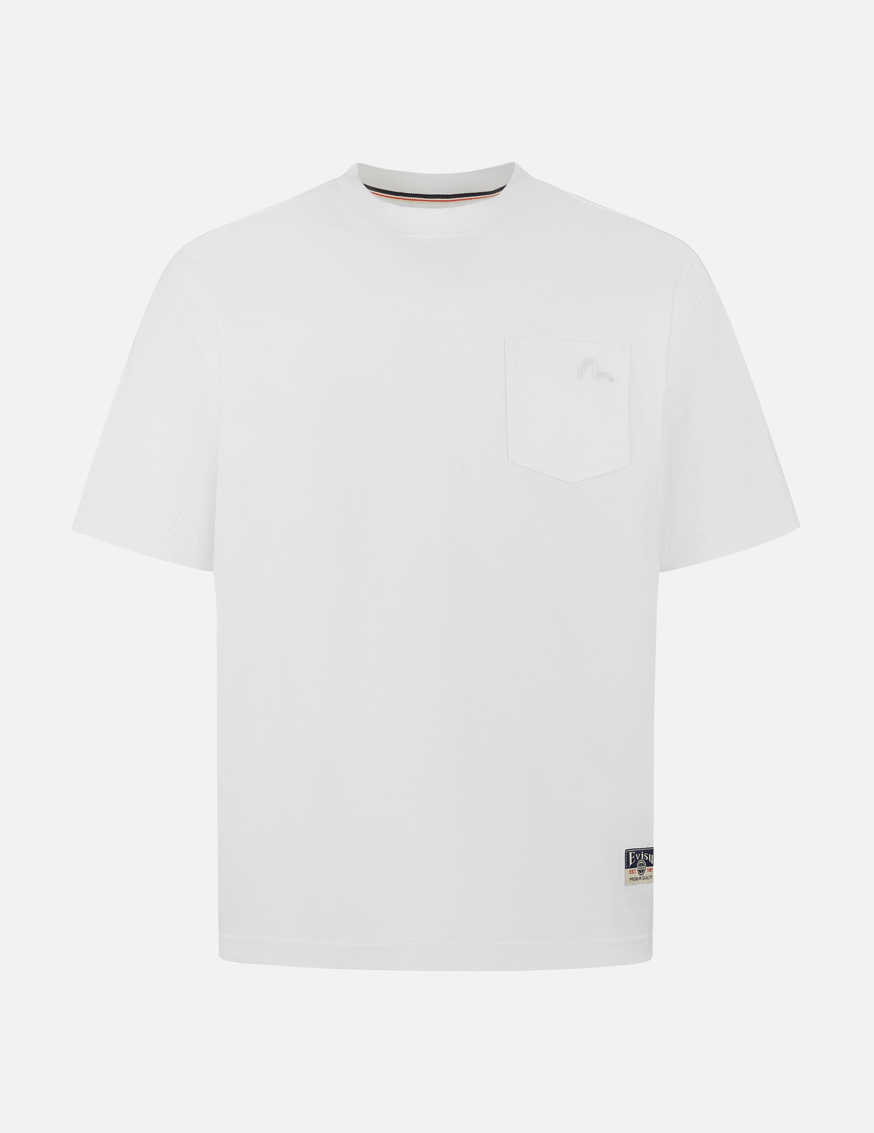 Seagull Embroidery Stitching Pocket Relax Fit T-Shirt