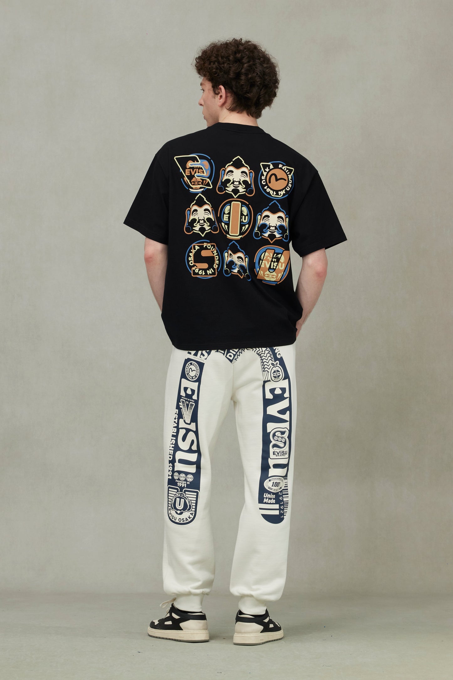 Godhead and Daruma Print Loose Fit T-Shirt