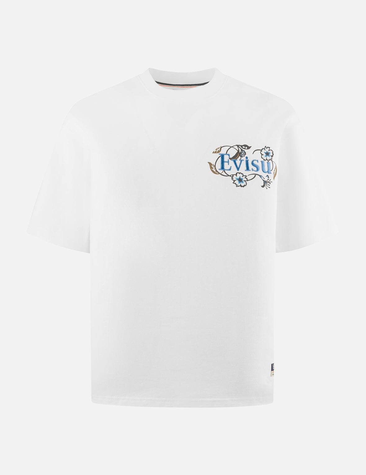 Floral Daicock and Logo Embroidery Loose Fit T-Shirt