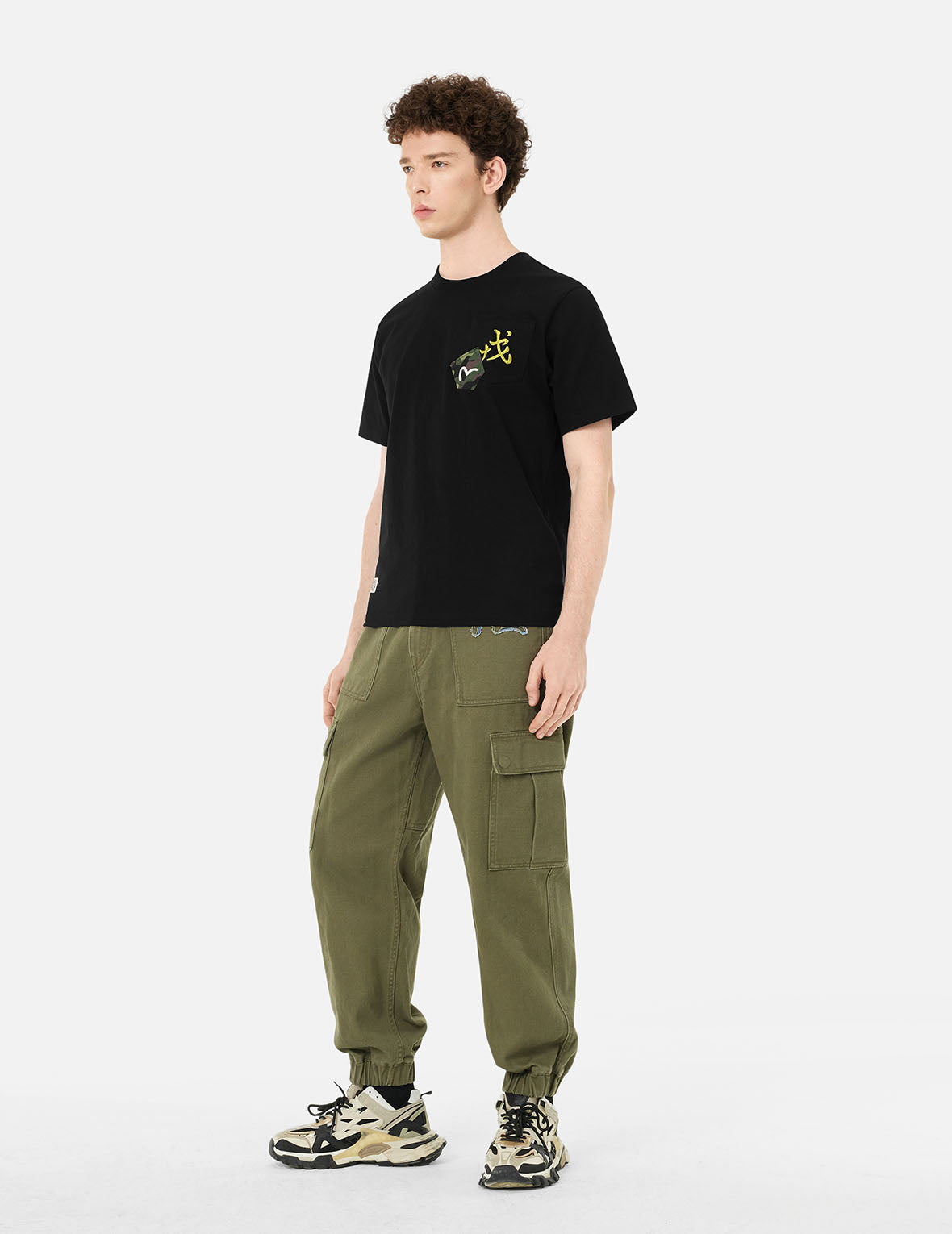 Godhead and Map Print Regular Fit T-Shirt