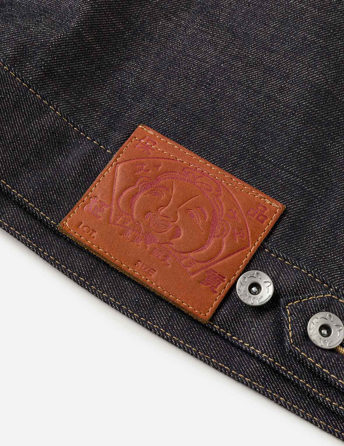 豹刺繡牛仔外套