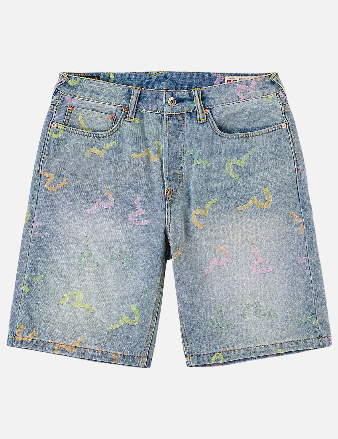 All-over Seagull Jacquard Denim Shorts