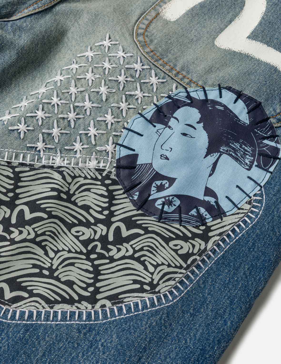 Sashiko Patch Denim Shorts