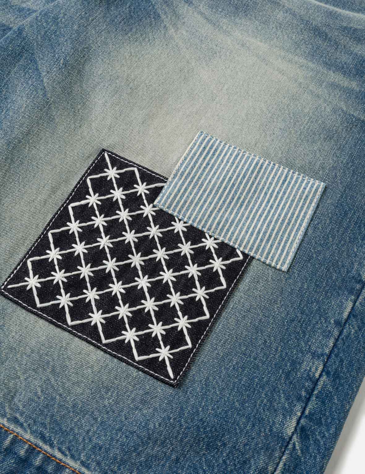Sashiko Patch Denim Shorts