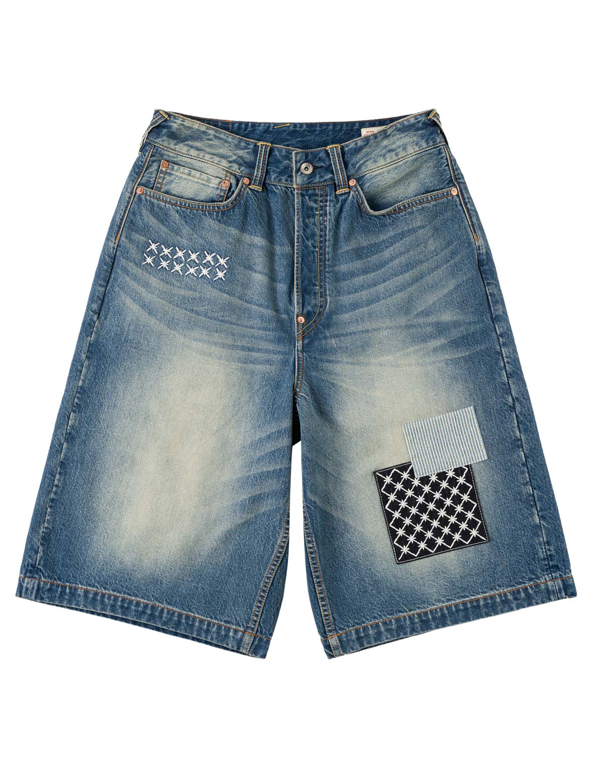 Sashiko Patch Denim Shorts