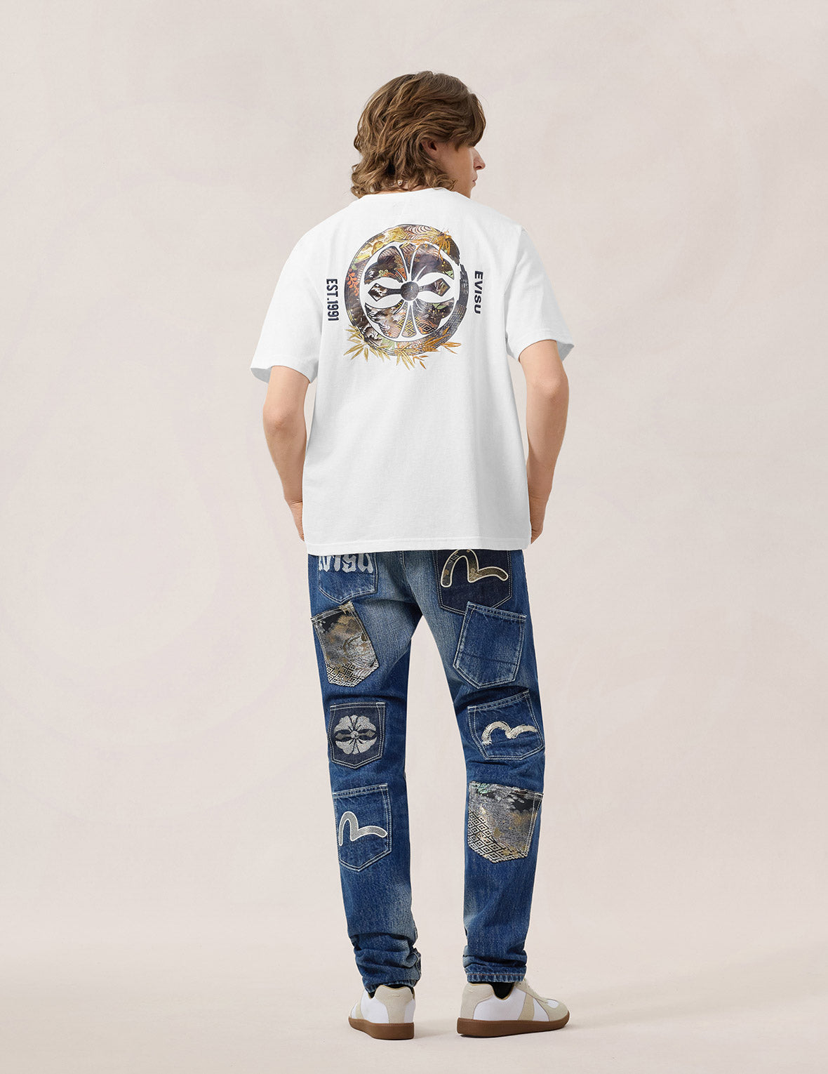 Brocade Patchwork Denim Jeans #2017