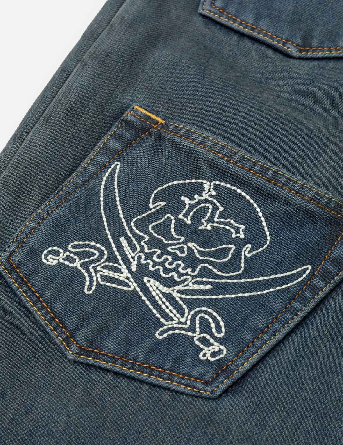 Skull Multi-Pocket Denim Jeans