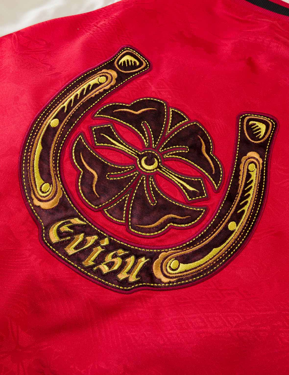 Allover Jacquard Padded Chinese Jacket - Red