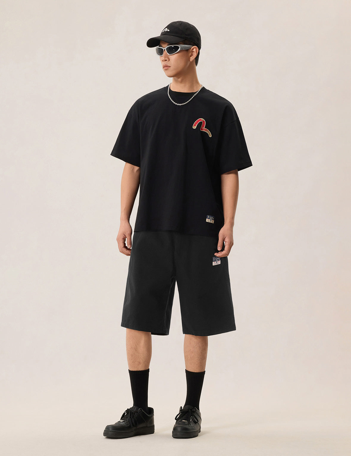 Seagull Print Pocket Shorts