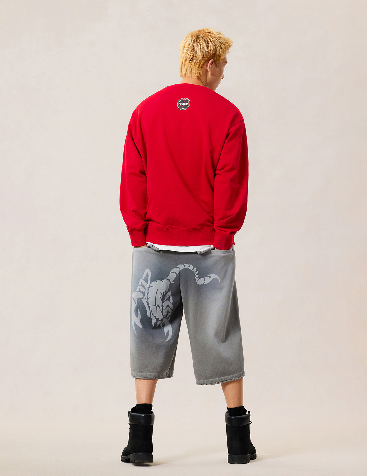 Poker Lucky Dice Embroidery Sweatshirt - Red