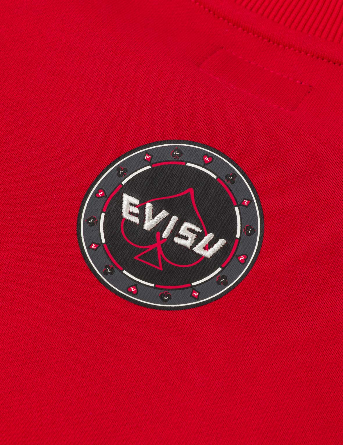 Poker Lucky Dice Embroidery Sweatshirt - Red