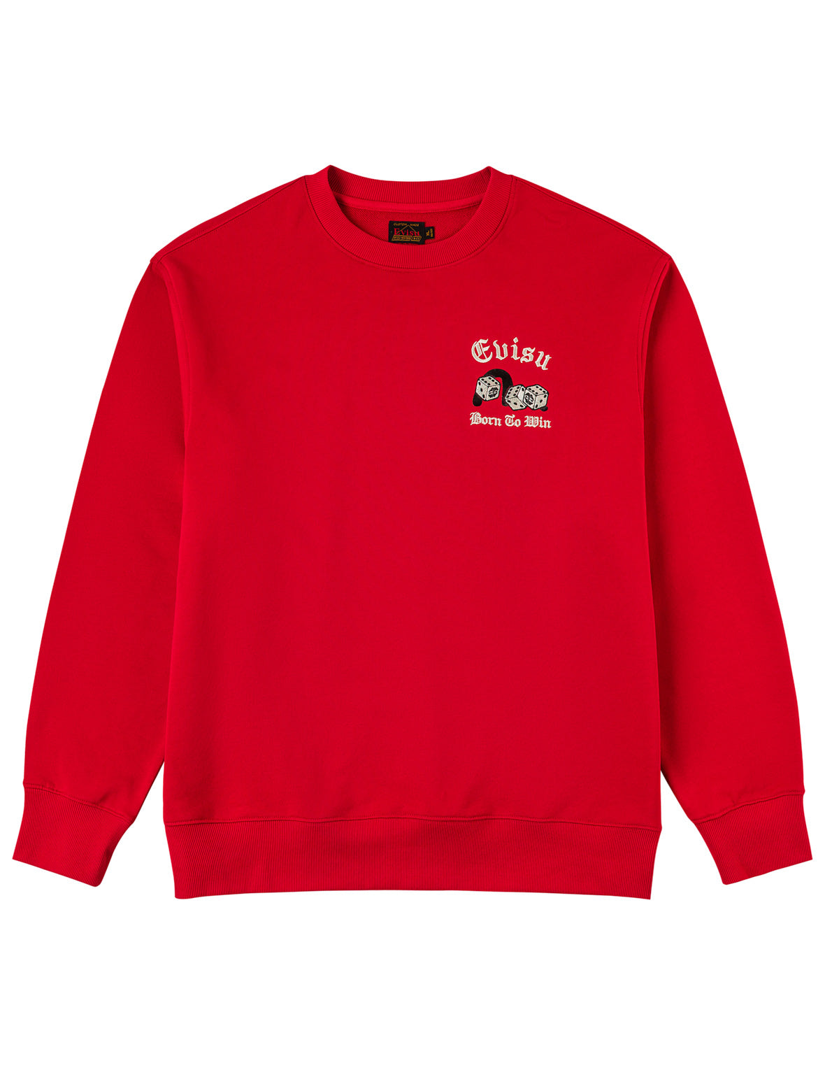 Poker Lucky Dice Embroidery Sweatshirt - Red