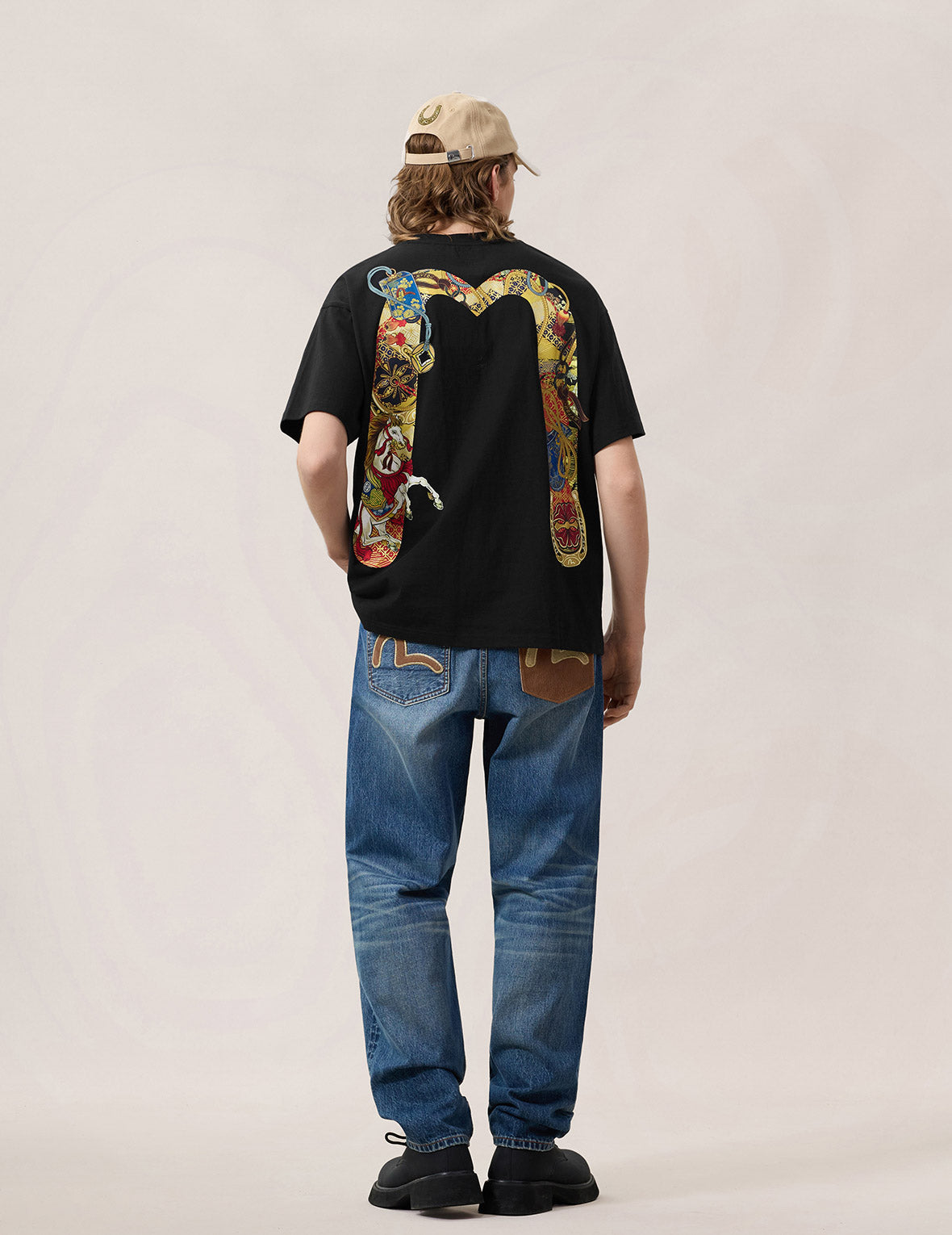 Year Of Horse Daicock Printed T-shirt - Black