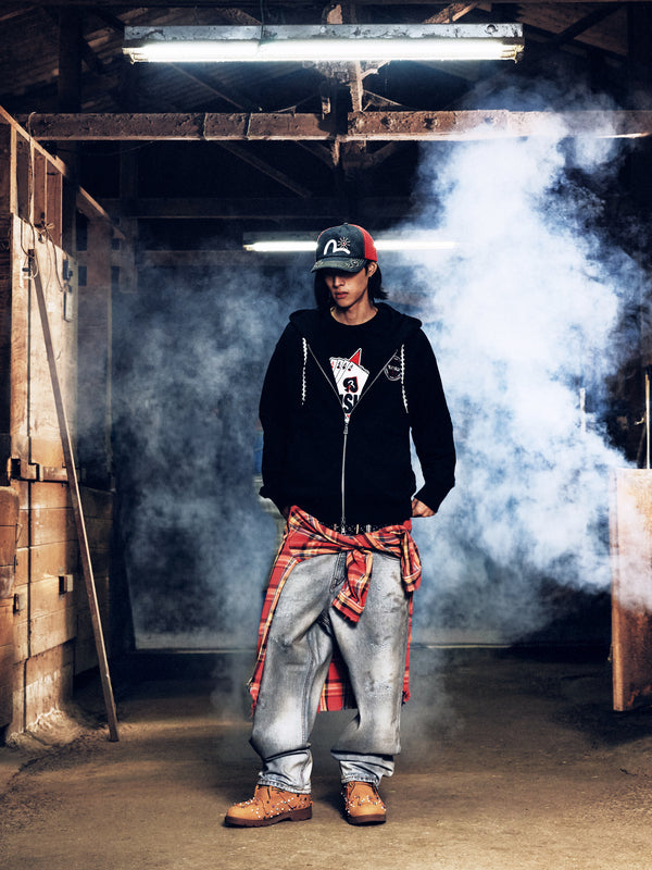 Poker Aces and Flocked Star T-shirt - Black