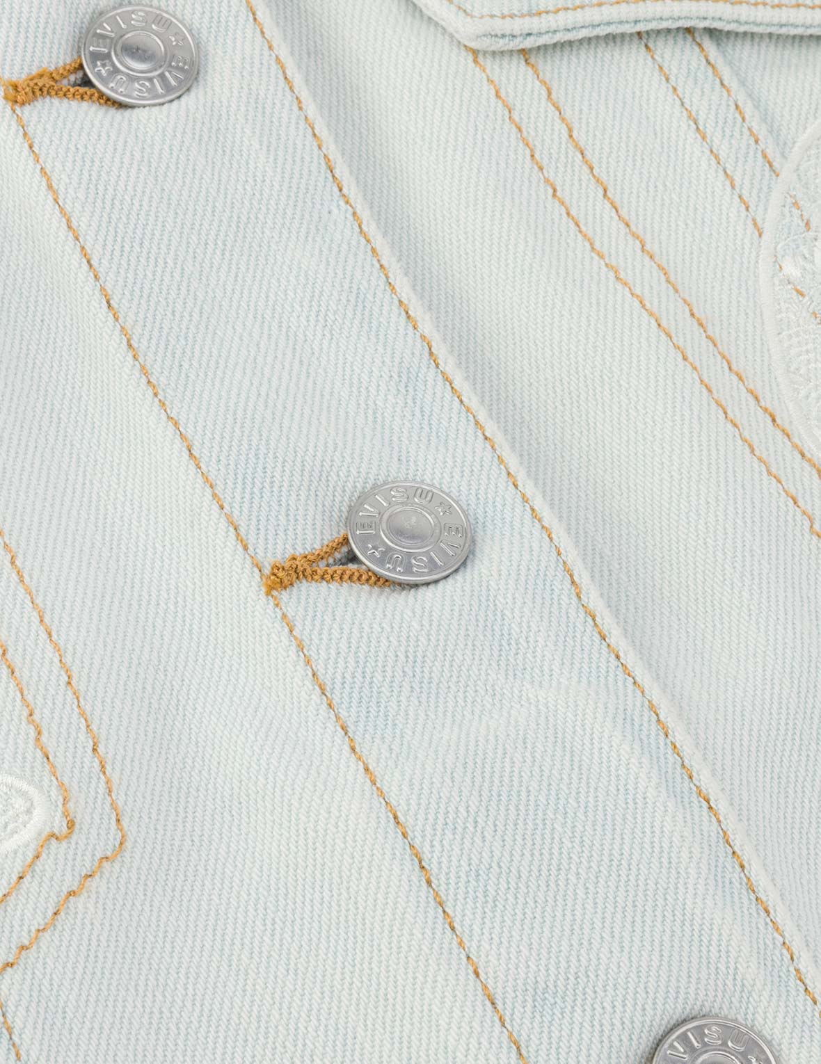 蜂鳥和木蘭花刺繡寬版牛仔外套
