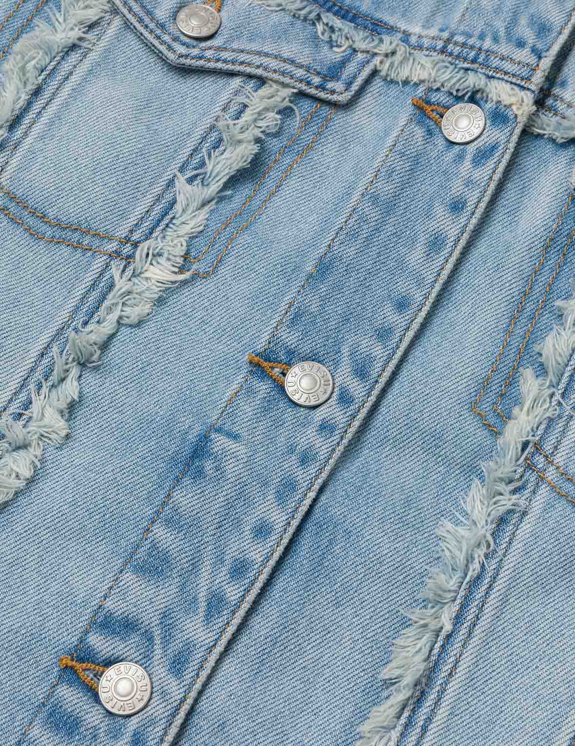 解構商標與海鷗刺繡超寬版牛仔外套