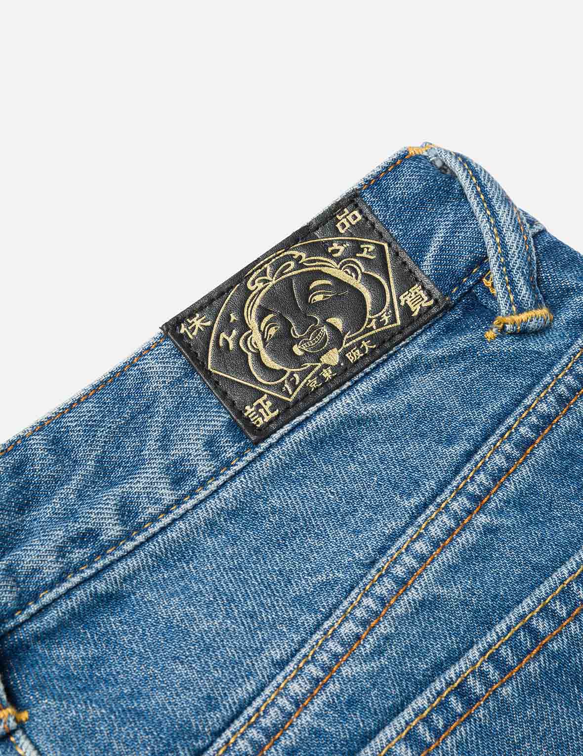 Washed Seagull Stud Straight Fit Jeans