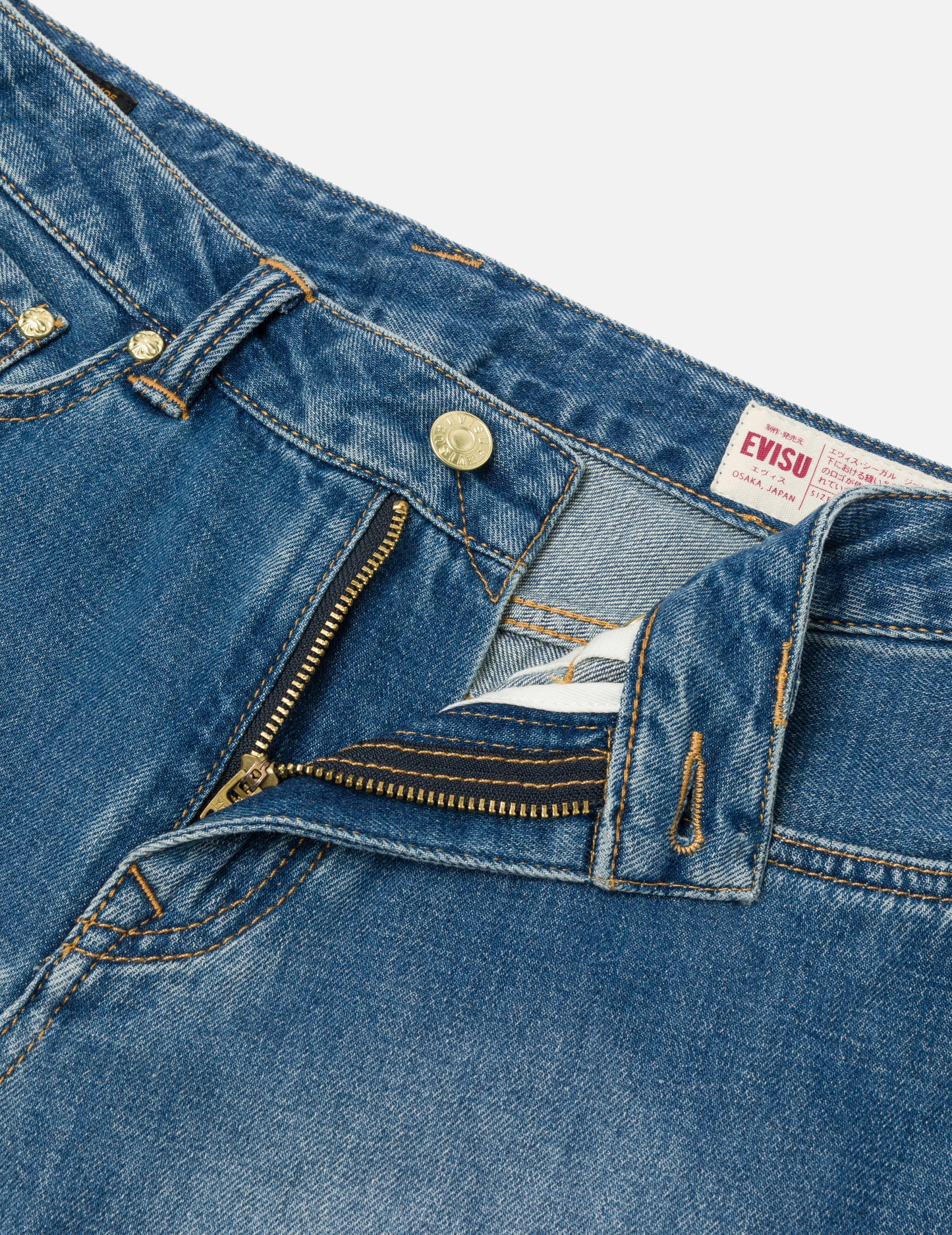 Rhinestone Logo and Seagull Print Boyfriend Jeans