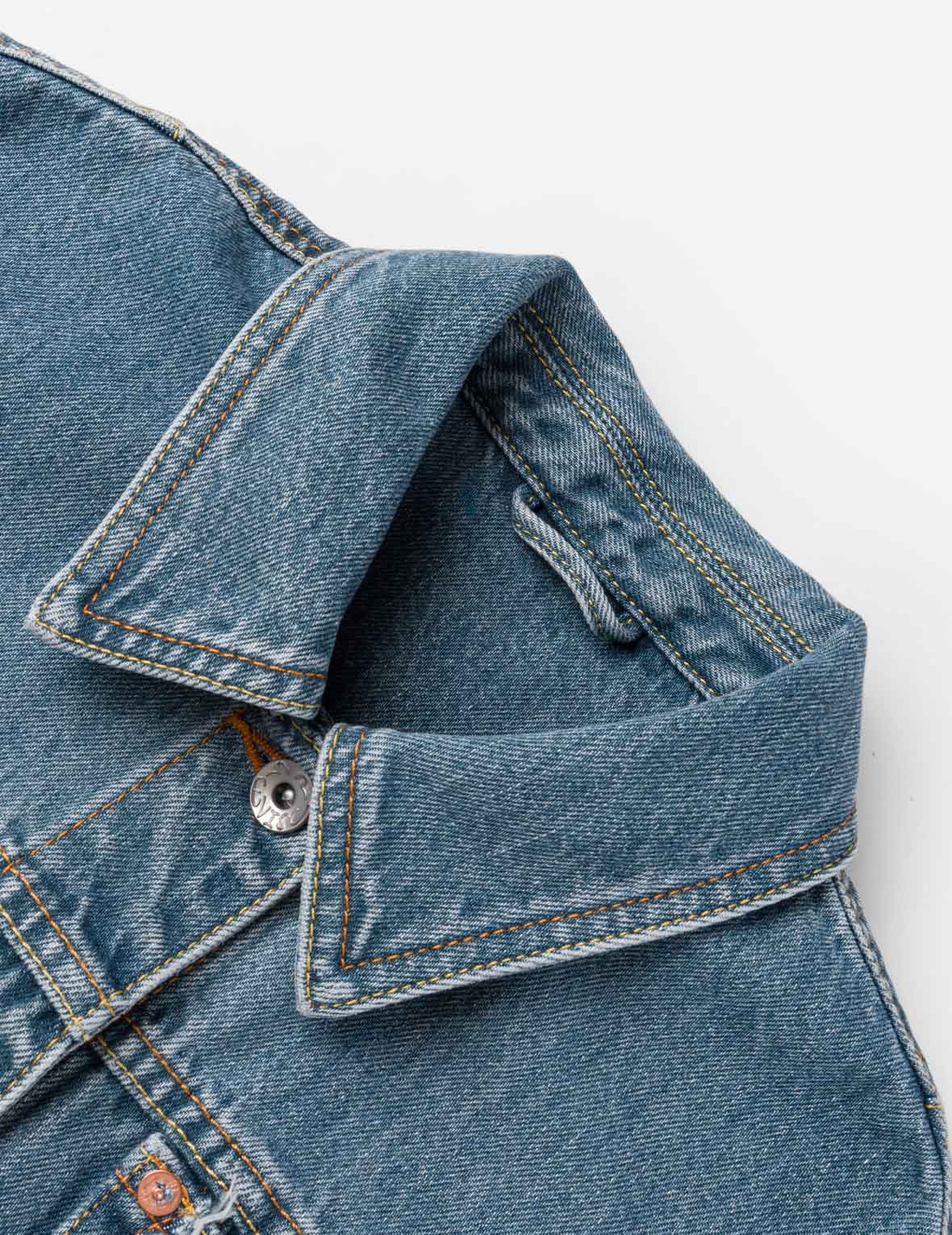 Brocade Panel Denim Jacket