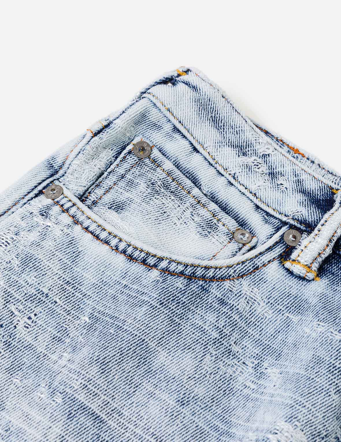 Distressed Denim Balloon Jeans