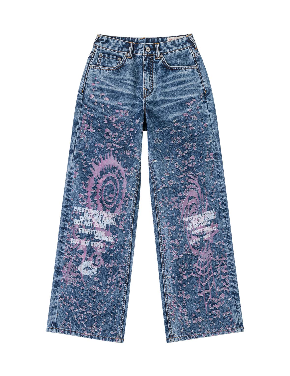 Pink Burn-Out Jeans