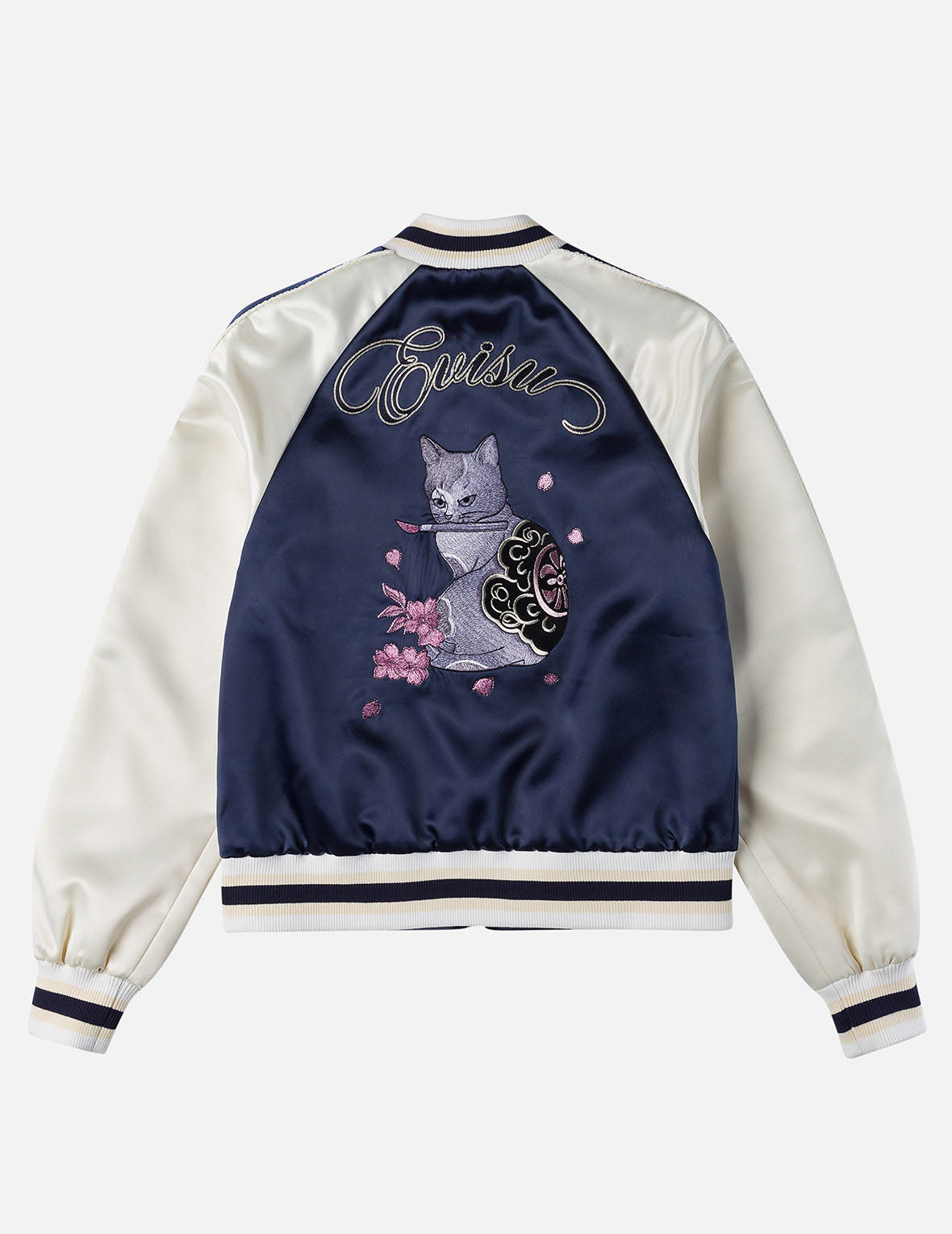 Cat Theme Embroidery Souvenir Jacket
