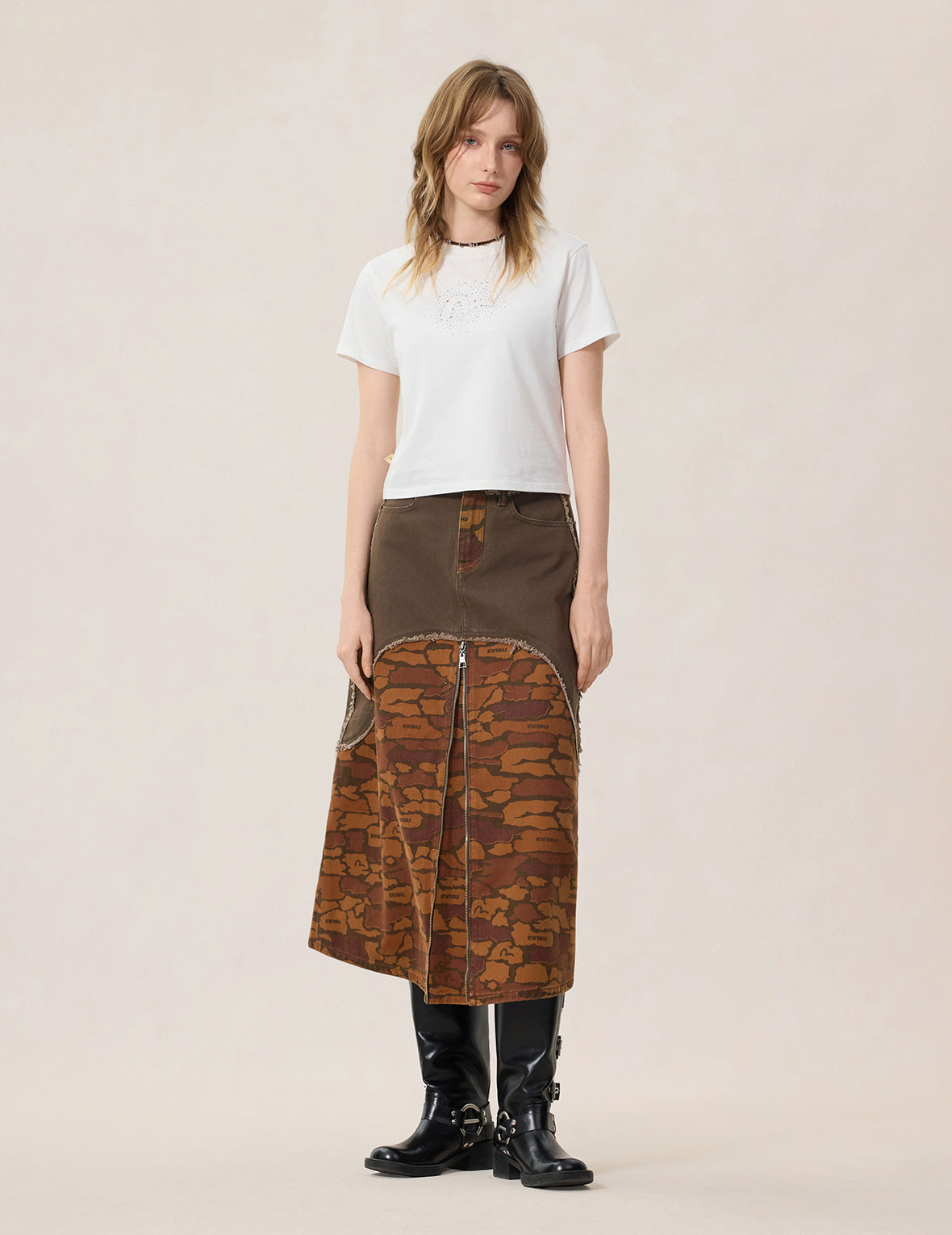 Ishigaki Camouflage Denim Skirt