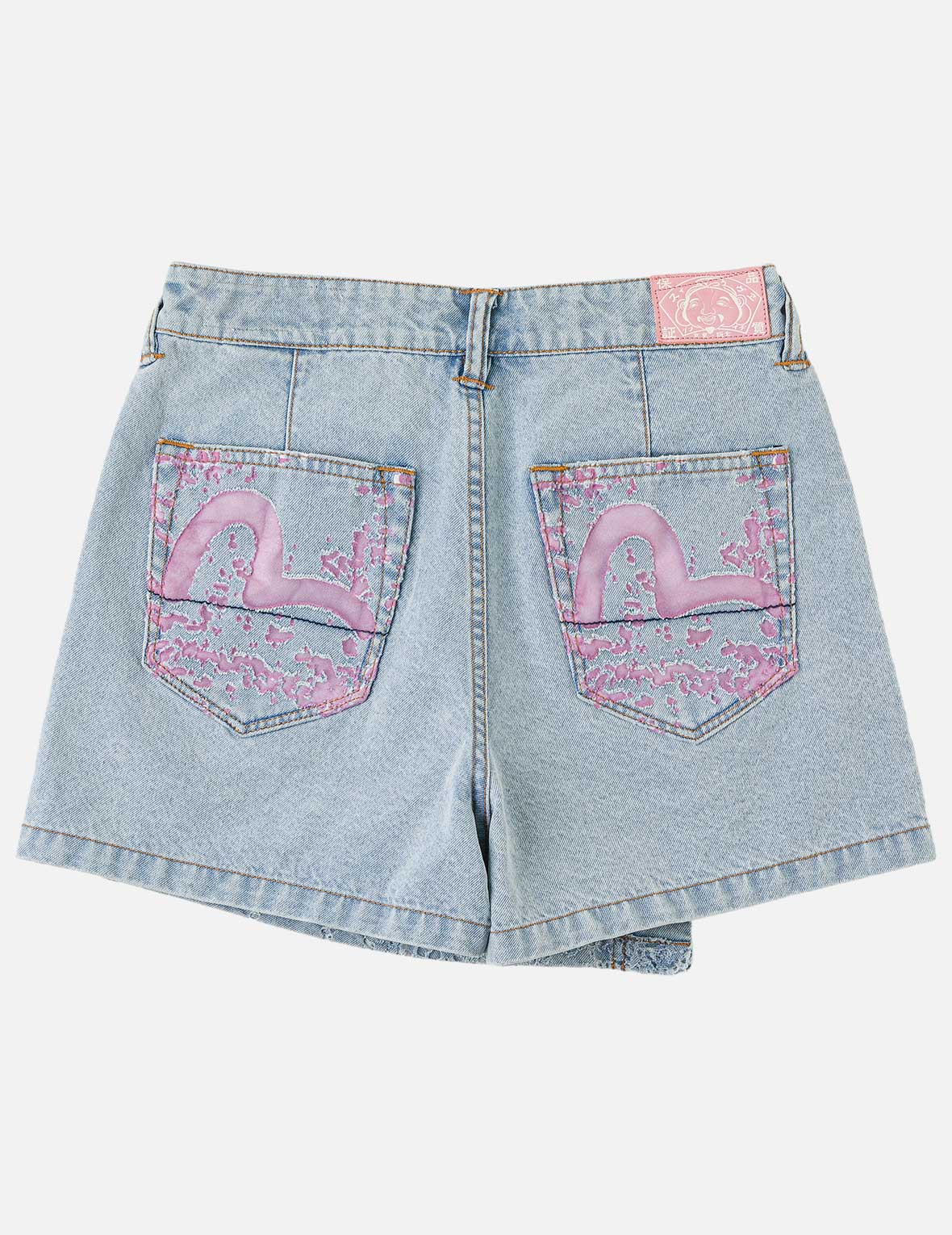 Color Burn-out Wordmark Denim Skort