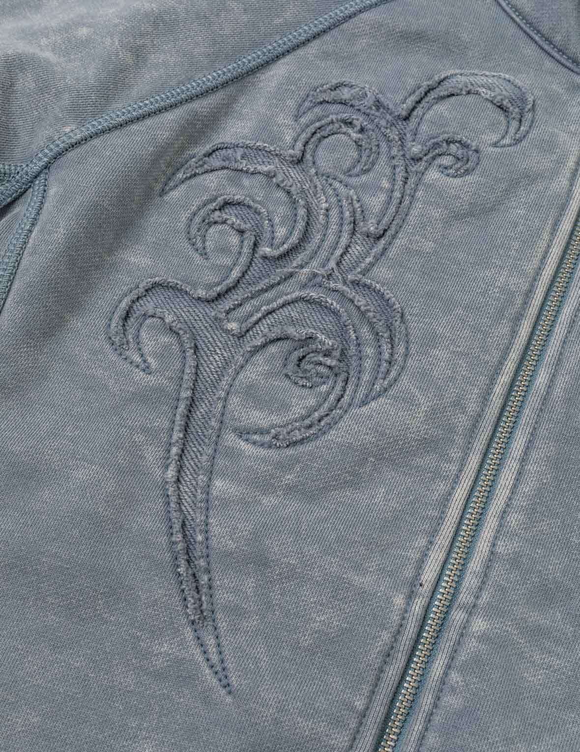 Reversed Fabric Cropped Hoodie