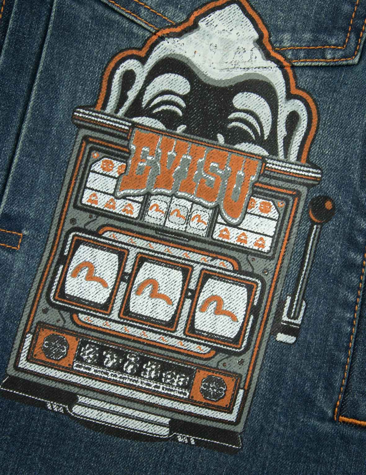 商標和佛頭老虎機刺繡寬版休閒牛仔外套