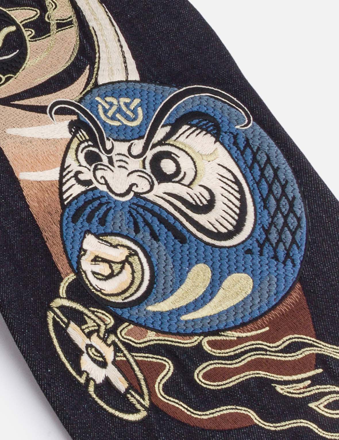 Ninja Daruma Daicock Embroidery Taper Fit Jeans #2017