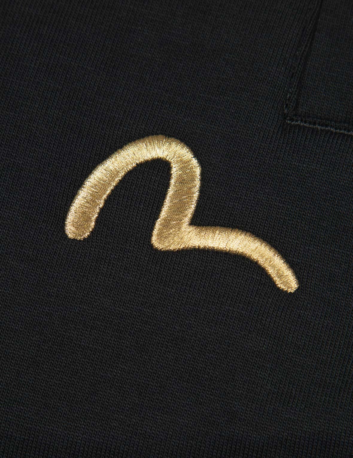 海鷗刺繡與商標織錦貼布常規版型運動褲