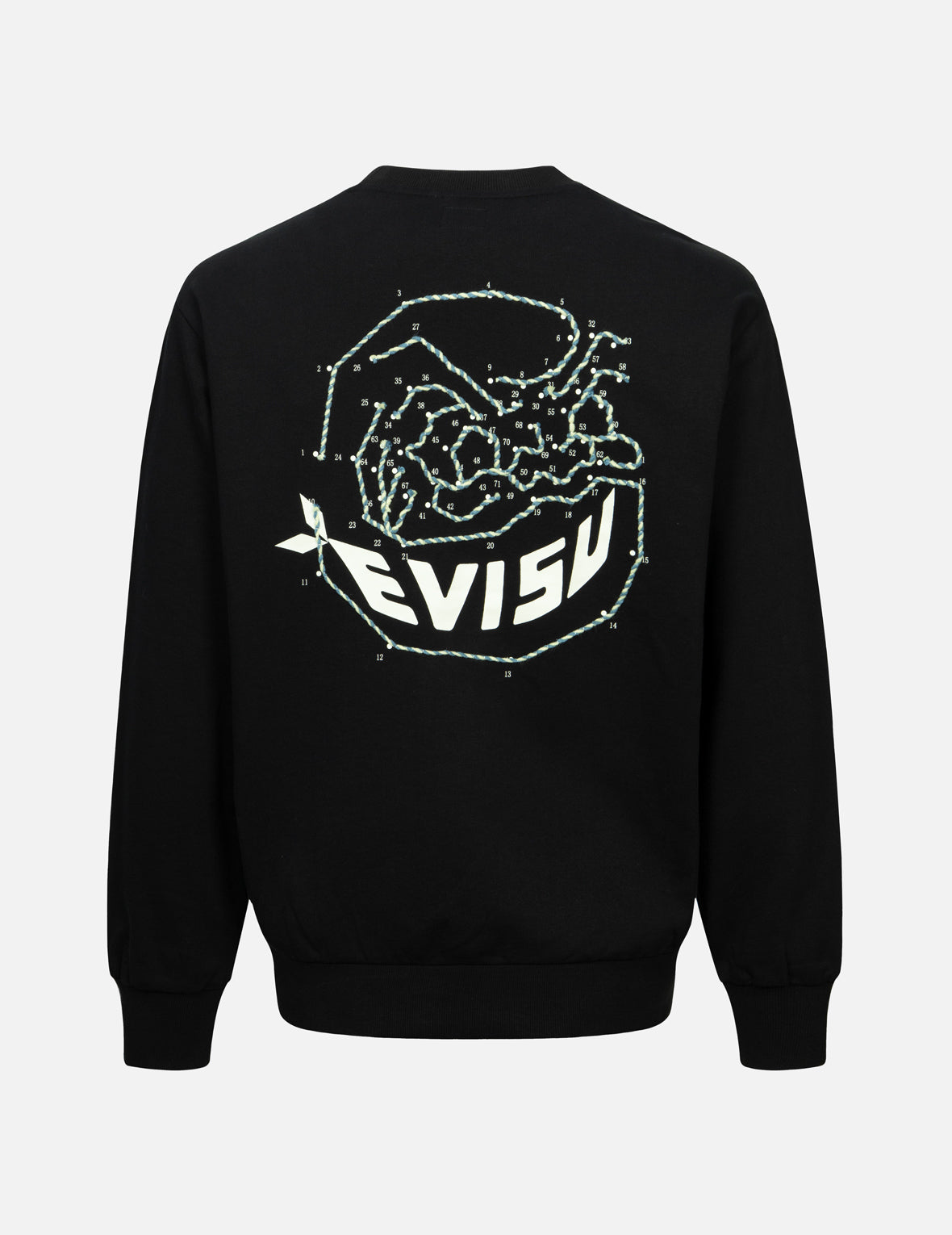 Dot-to-Dot Daruma and Logo Print Relax Fit Sweatshirt