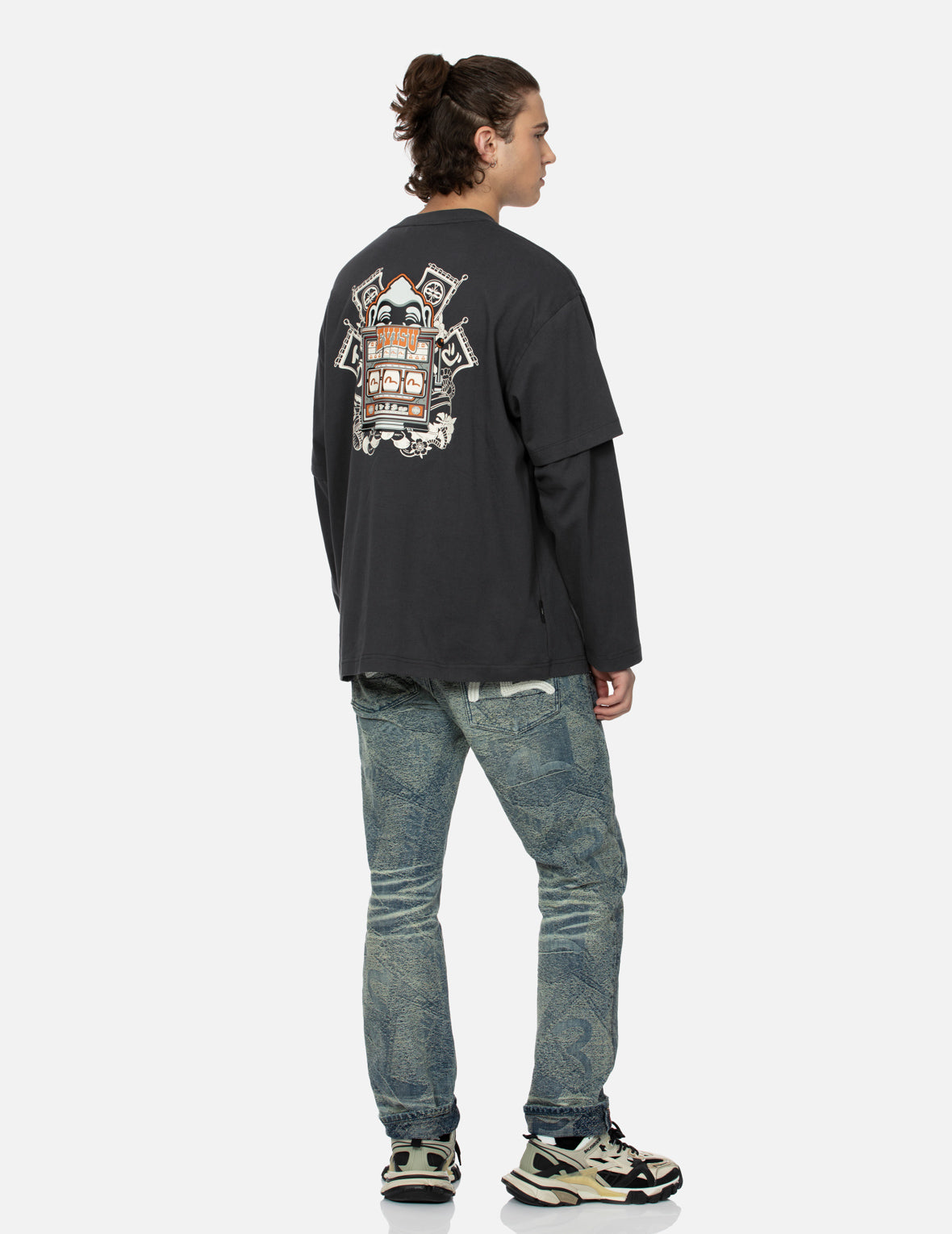 Godhead Slot Machine Print Loose Fit  Long-Sleeve T-Shirt