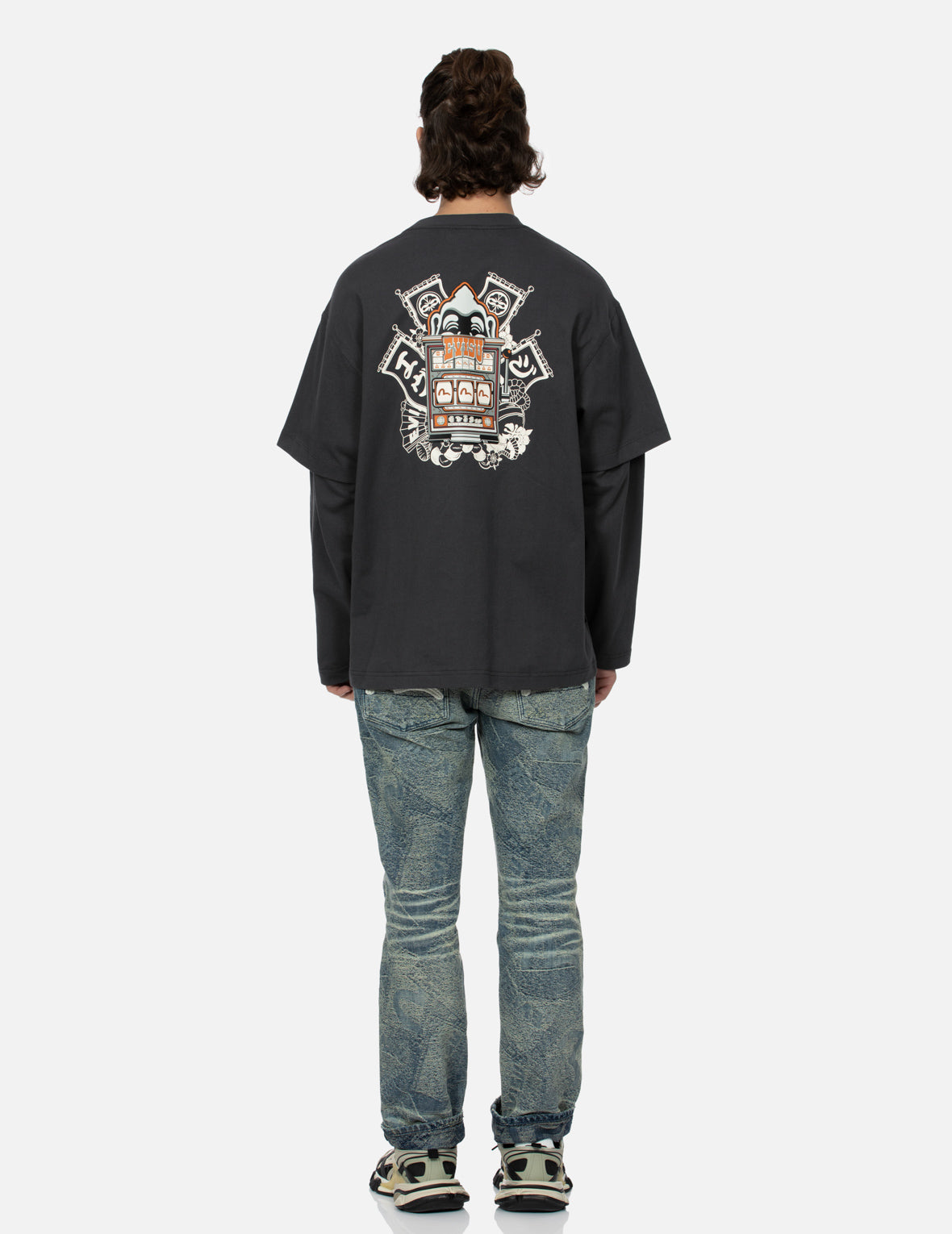 Godhead Slot Machine Print Loose Fit  Long-Sleeve T-Shirt