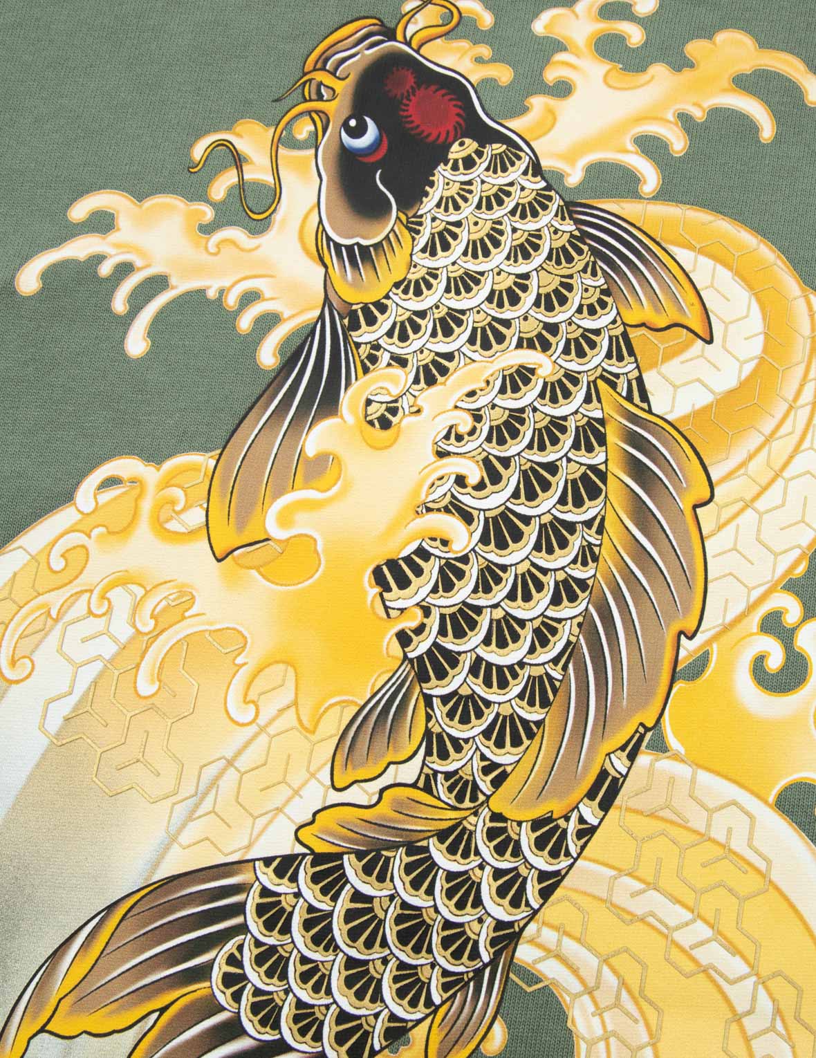 刺繡小海鷗與鯉魚印花寬版休閒T恤