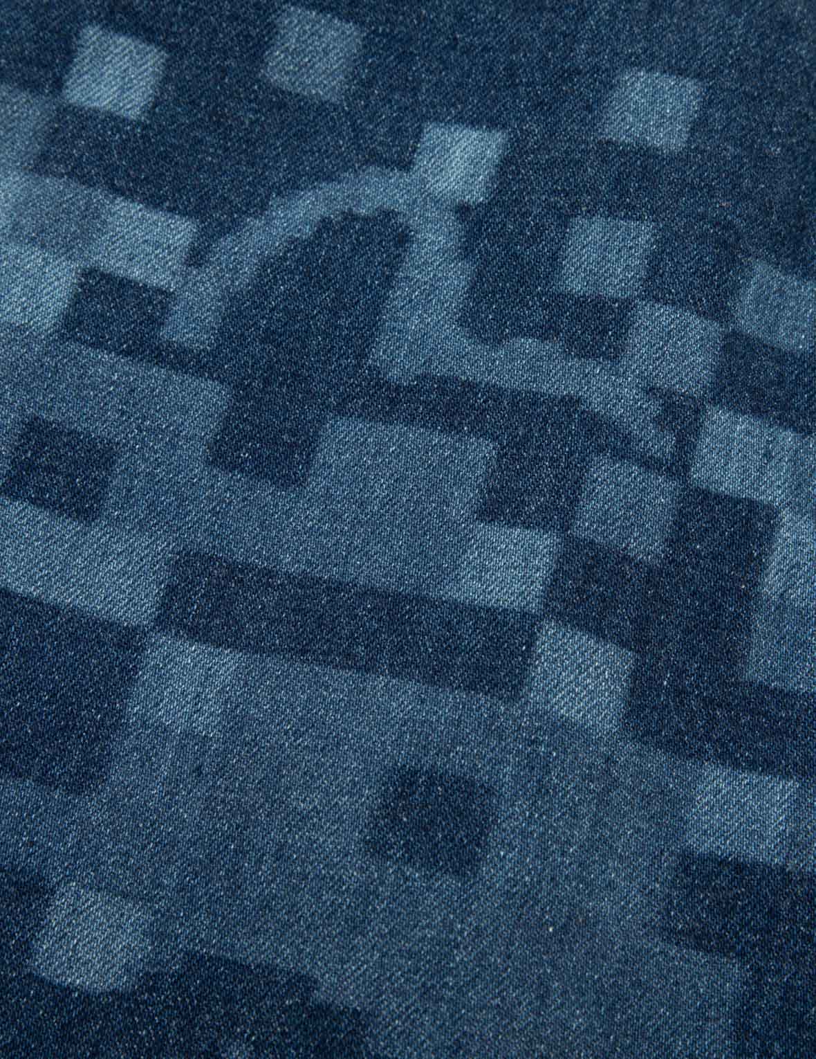 像素海鷗刺繡與印花刺繡超寬版牛仔外套